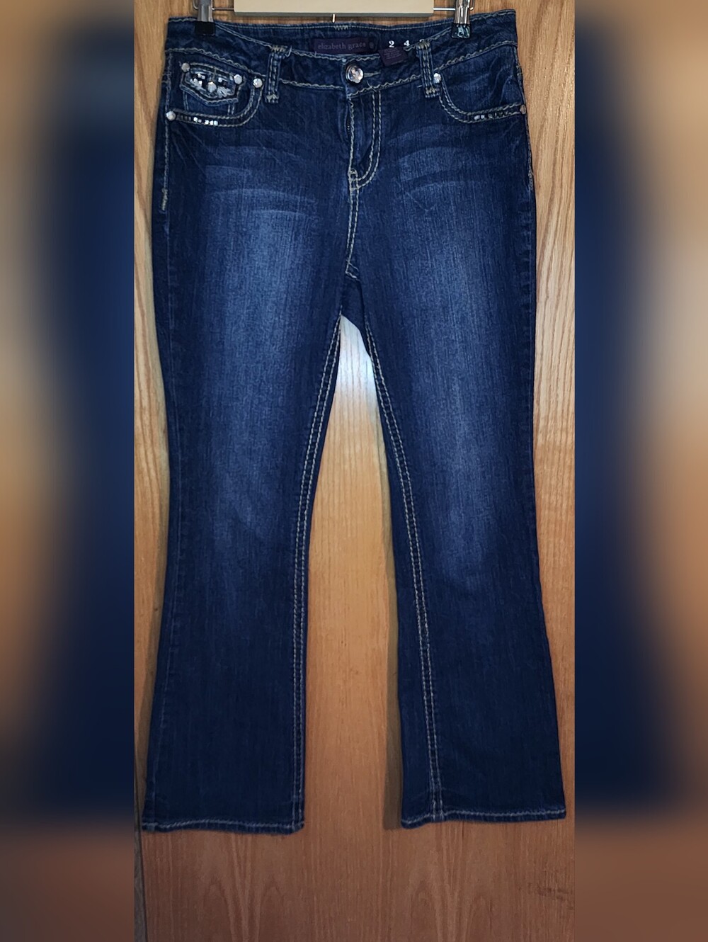Elizabeth Grace Women’s Dark Blue Denim Jeans - Flare Fit